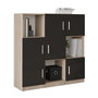 Hanah Home Armario Multiusos Vo7-Ob Roble y Negro